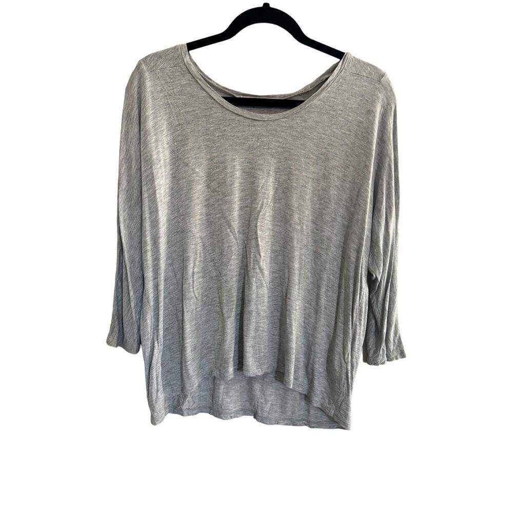 GAP Womens Small **SAMPLE** Gray Top Tshirt SOFT Top Scoop Neck Crop #2723